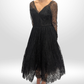 OSCAR DE LA RENTA Vintage Black Lace Mini Gown Sz 8