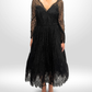 OSCAR DE LA RENTA Vintage Black Lace Mini Gown Sz 8