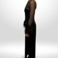 CARLA ZAMPATTI Blk Long feather dress size 6