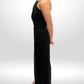 SOLACE LONDON Black Halter Dress Sz 38