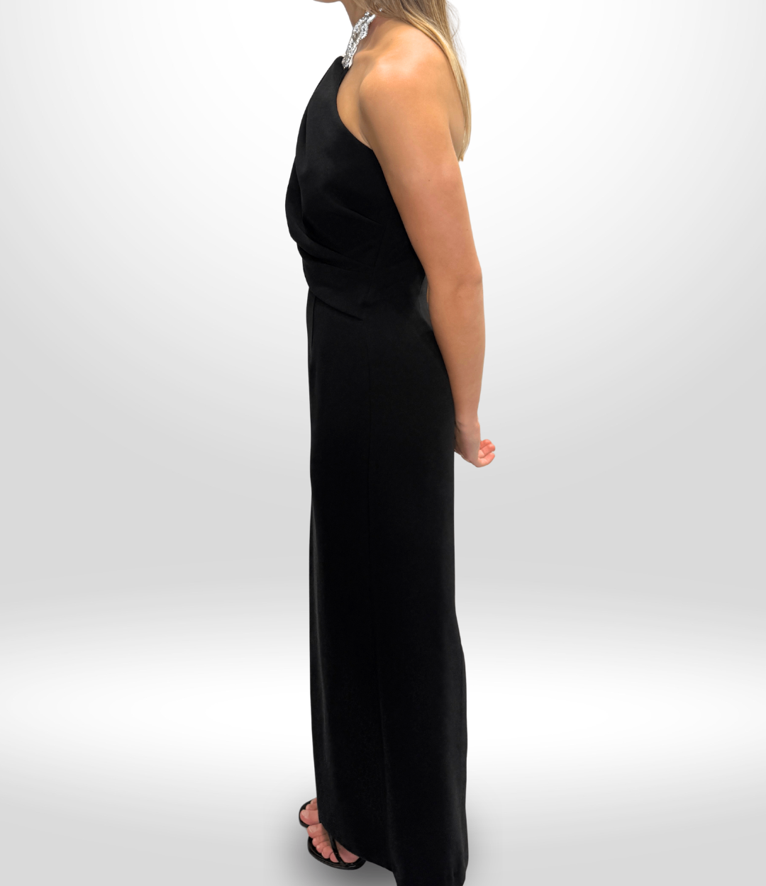 SOLACE LONDON Black Halter Dress Sz 38