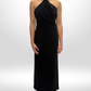 SOLACE LONDON Black Halter Dress Sz 38