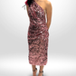 DOLCE & GABBANA Glitter Dress With Rose Size 42