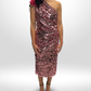 DOLCE & GABBANA Glitter Dress With Rose Size 42