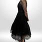 OSCAR DE LA RENTA Vintage Black Lace Mini Gown Sz 8