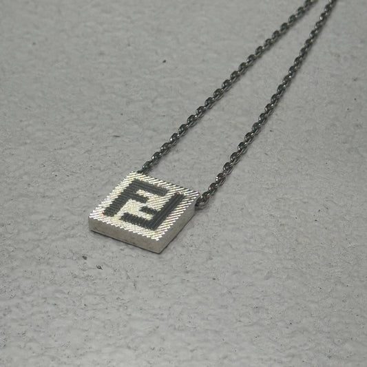 FENDI Silver Square FF Necklace