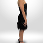 REBECCA VALLANCE Black Sequin Feather Trim Mini Dress Sz 8