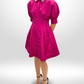 REBECCA VALLANCE Pink Embellished collar dress - size 8