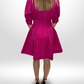 REBECCA VALLANCE Pink Embellished collar dress - size 8