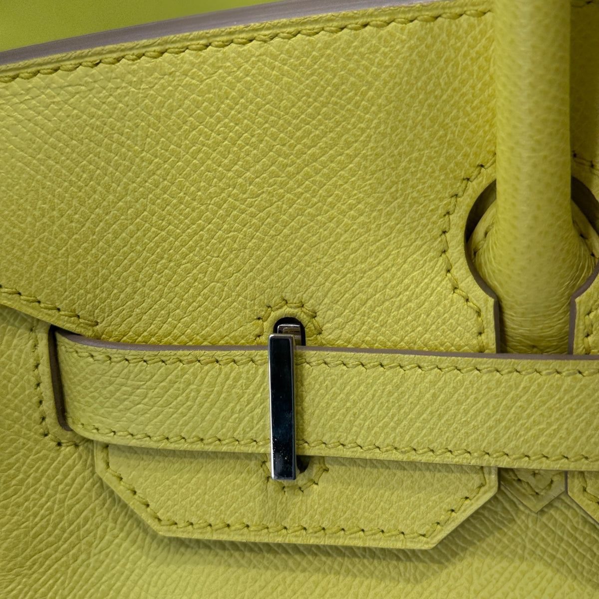 HERMÈS Birkin 30 Epsom Yellow Lime Palladium Hardware