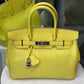 HERMÈS Birkin 30 Epsom Yellow Lime Palladium Hardware