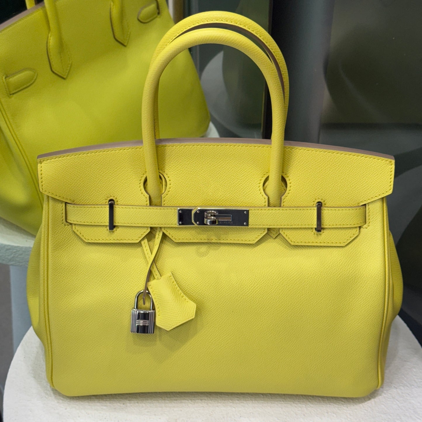 HERMÈS Birkin 30 Epsom Yellow Lime Palladium Hardware