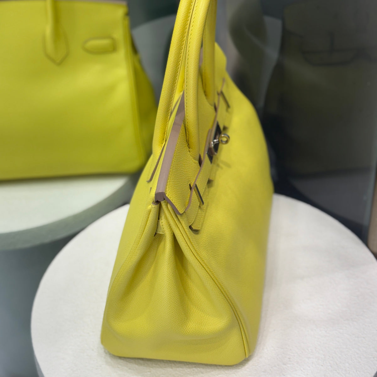 HERMÈS Birkin 30 Epsom Yellow Lime Palladium Hardware