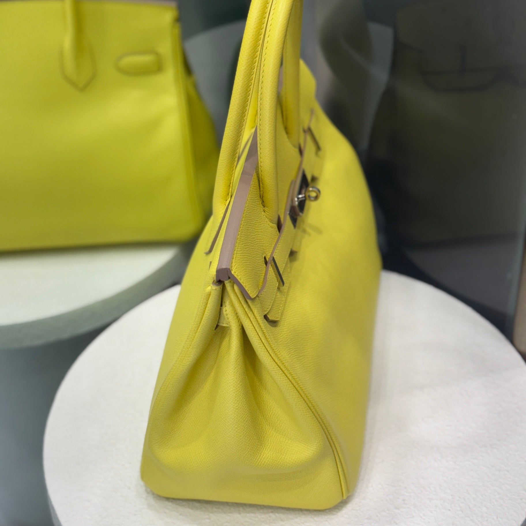 HERMÈS Birkin 30 Epsom Yellow Lime Palladium Hardware