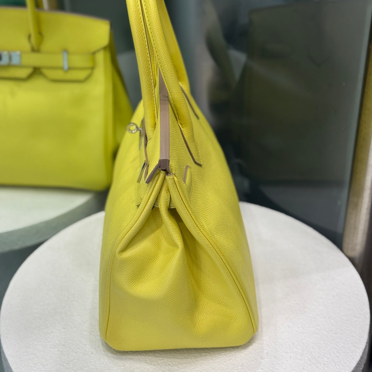 HERMÈS Birkin 30 Epsom Yellow Lime Palladium Hardware