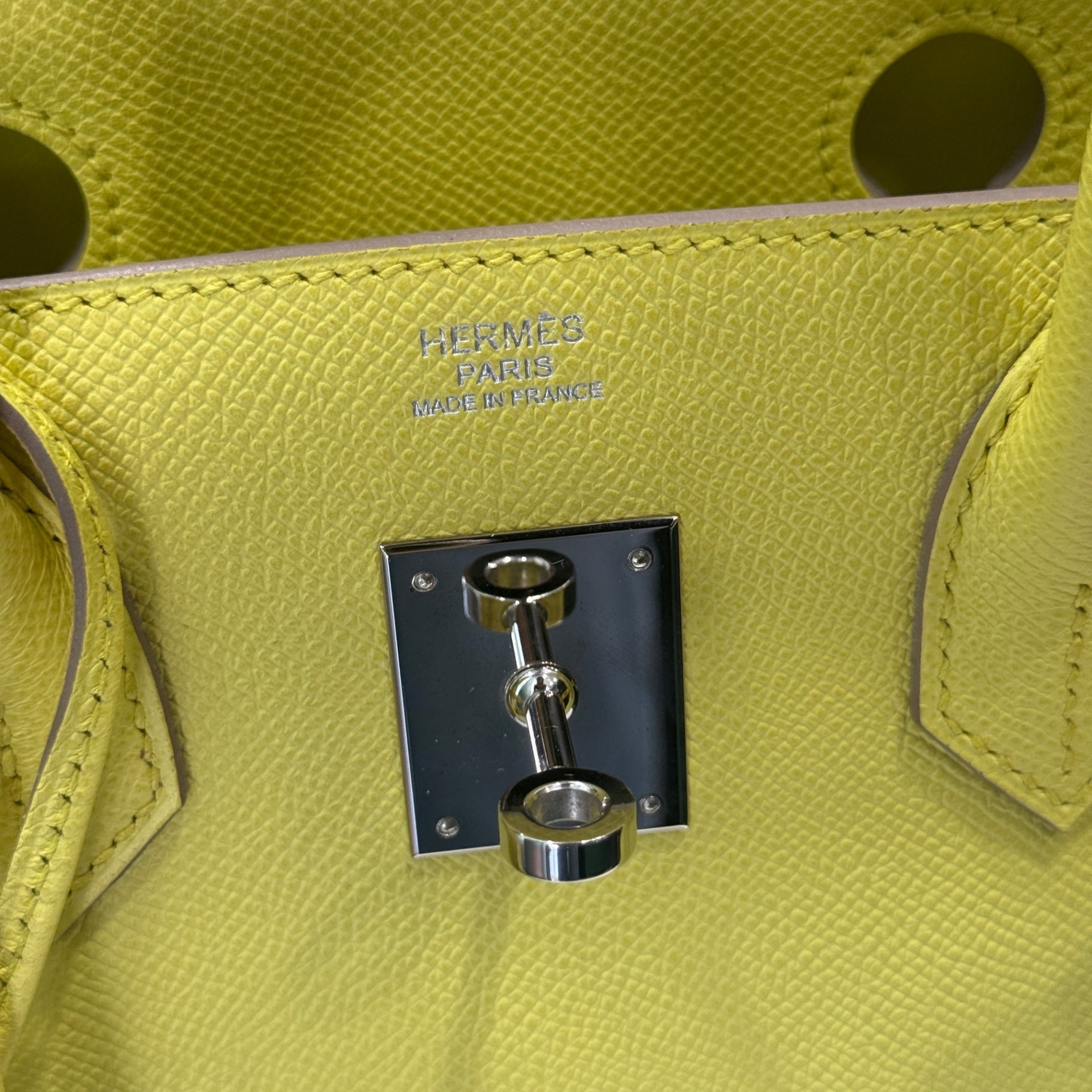 HERMÈS Birkin 30 Epsom Yellow Lime Palladium Hardware
