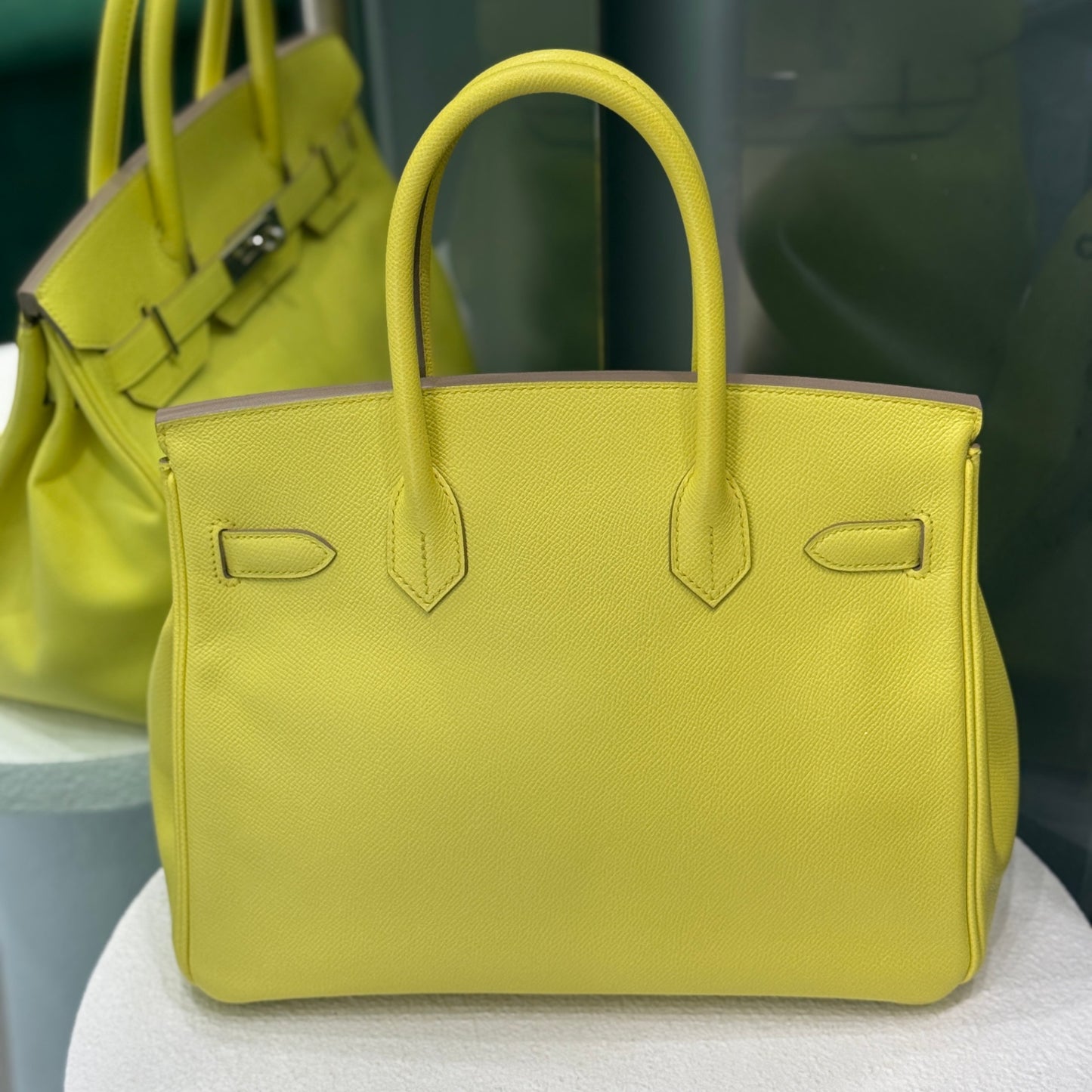 HERMÈS Birkin 30 Epsom Yellow Lime Palladium Hardware