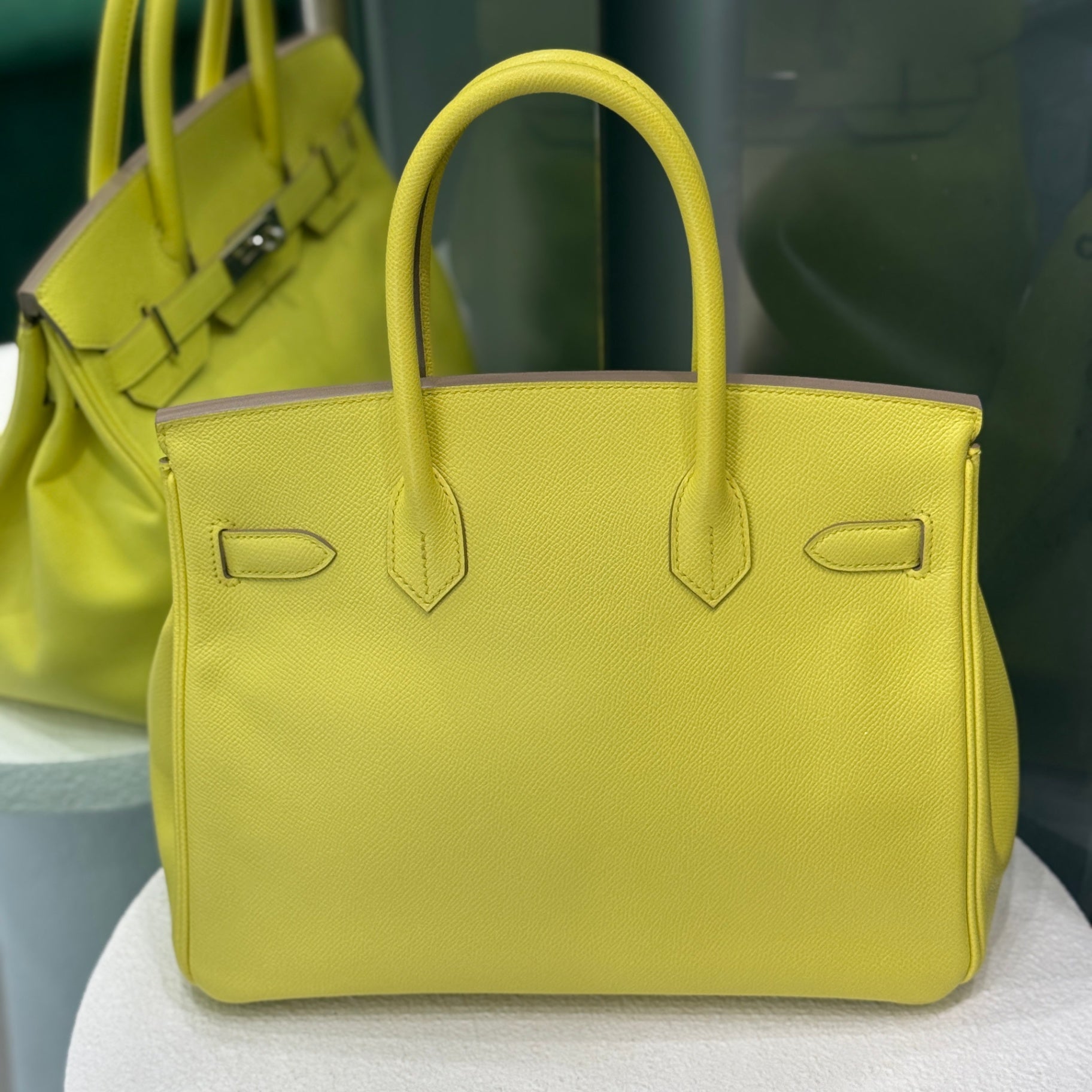 HERMÈS Birkin 30 Epsom Yellow Lime Palladium Hardware