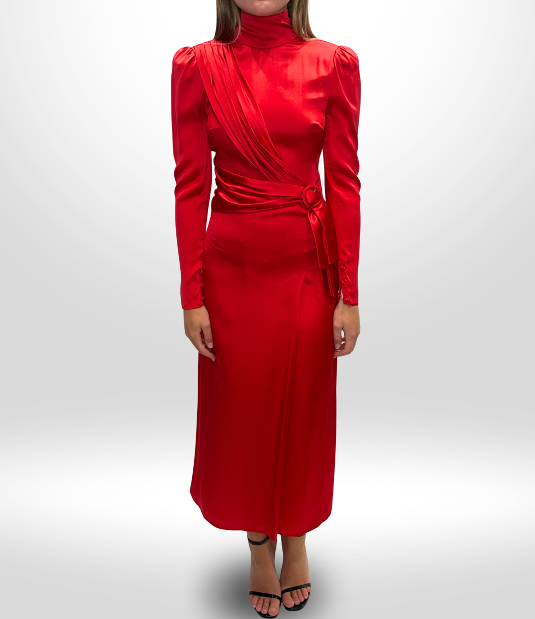 ALESSANDRA RICH Silk Red Dress S