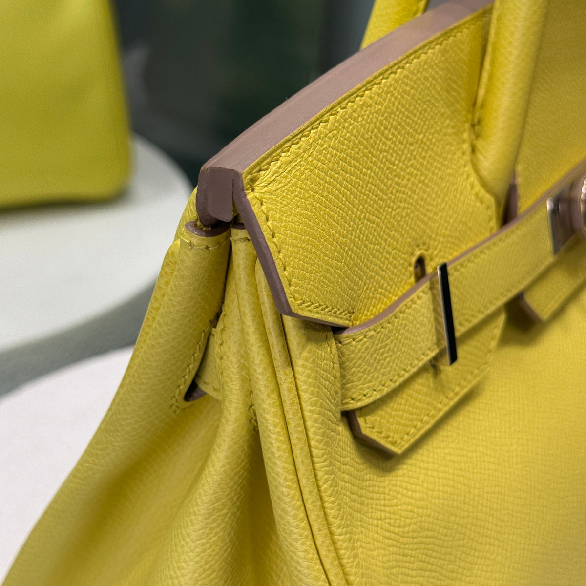 HERMÈS Birkin 30 Epsom Yellow Lime Palladium Hardware