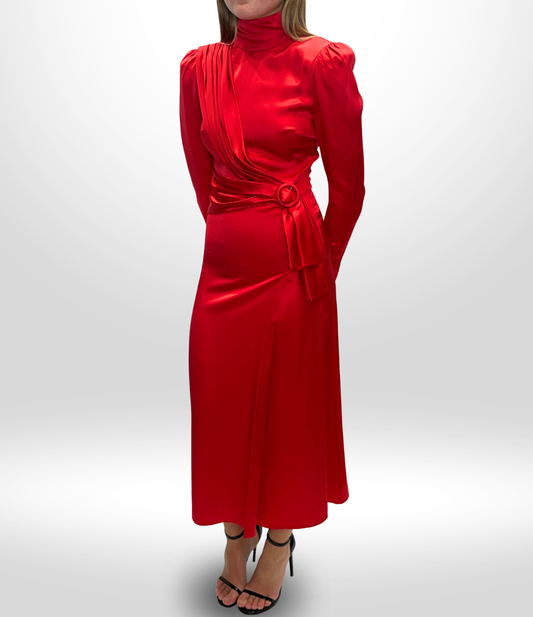 ALESSANDRA RICH Silk Red Dress S