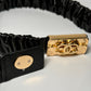 CHANEL CC Black Leather Scrunch Belt