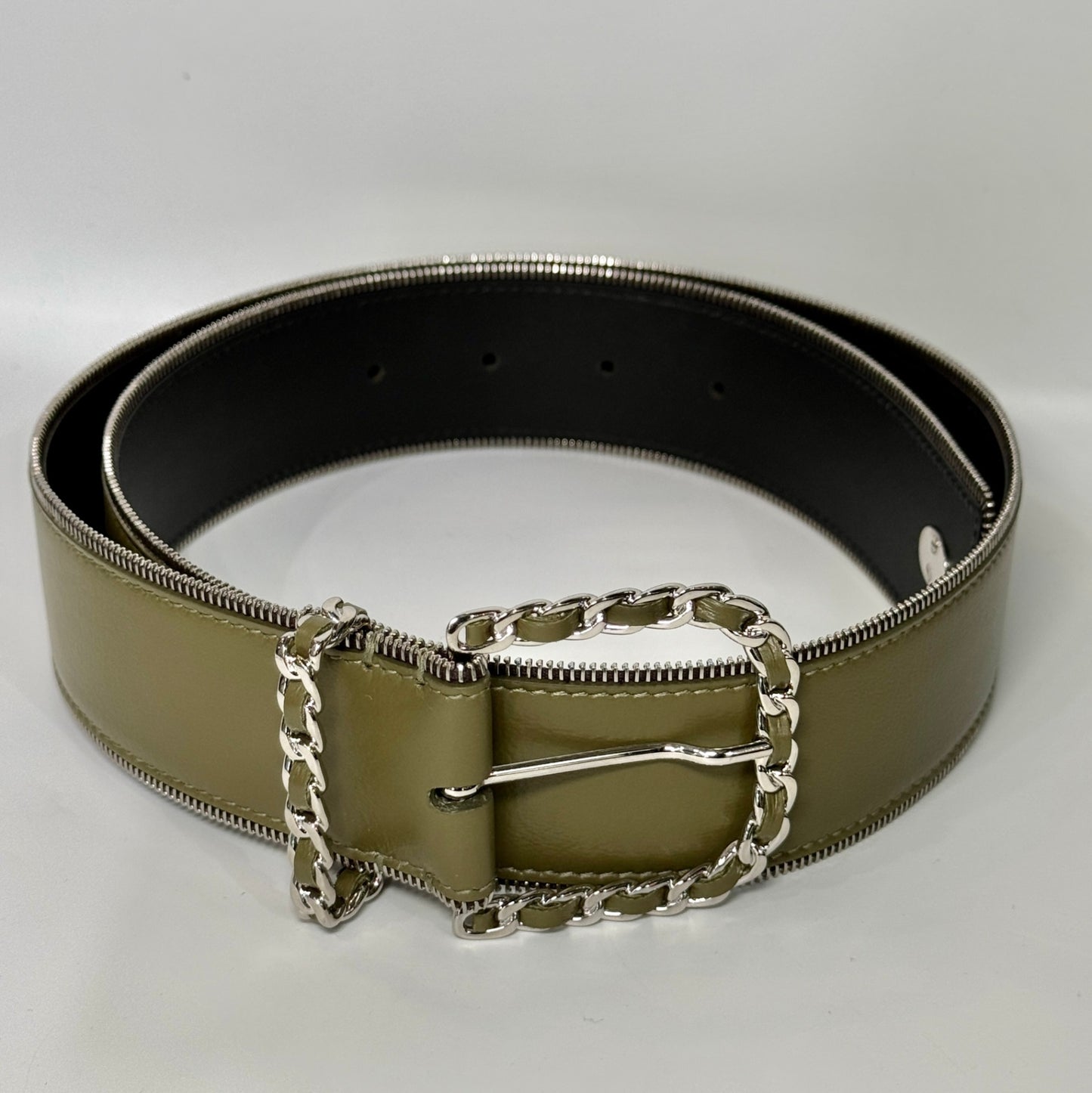 CHANEL Green Silver Belt