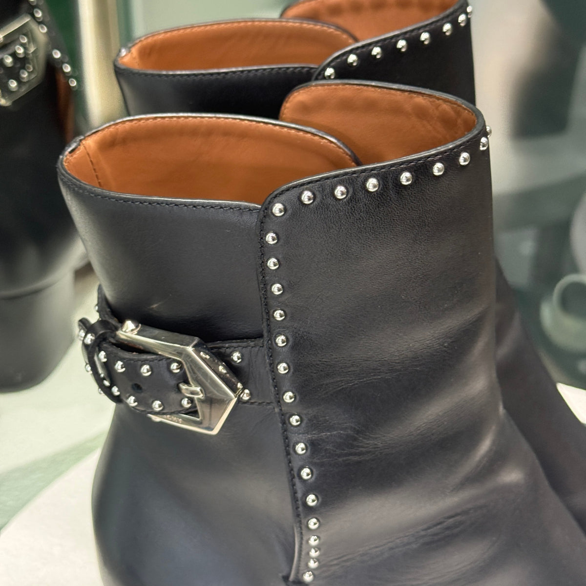 GIVENCHY Black Studded Boots Sz 40