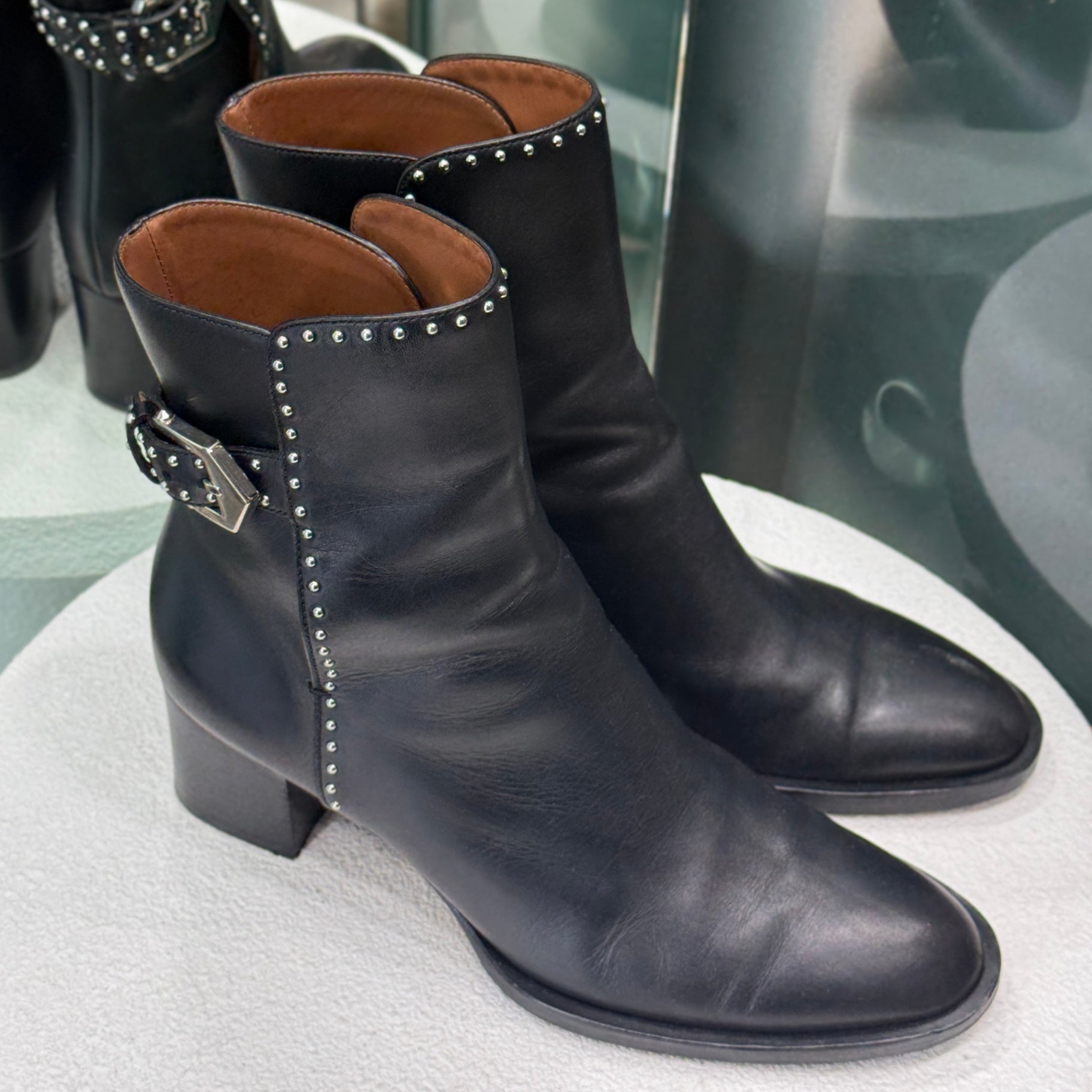 GIVENCHY Black Studded Boots Sz 40