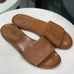 LOUIS VUITTON Brown Lock It Leather Sandals Sz 38