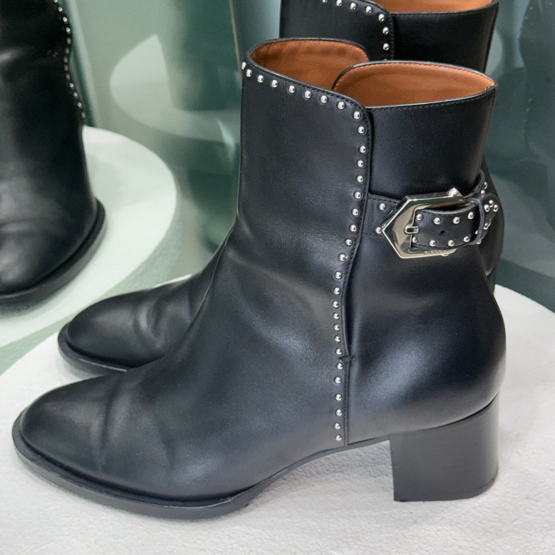 GIVENCHY Black Studded Boots Sz 40