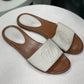 LOUIS VUITTON White Lock It Leather Sandals Sz 38