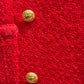 CHANEL Vintage Red Tweed Coat Dress Sz 38