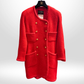 CHANEL Vintage Red Tweed Coat Dress Sz 38