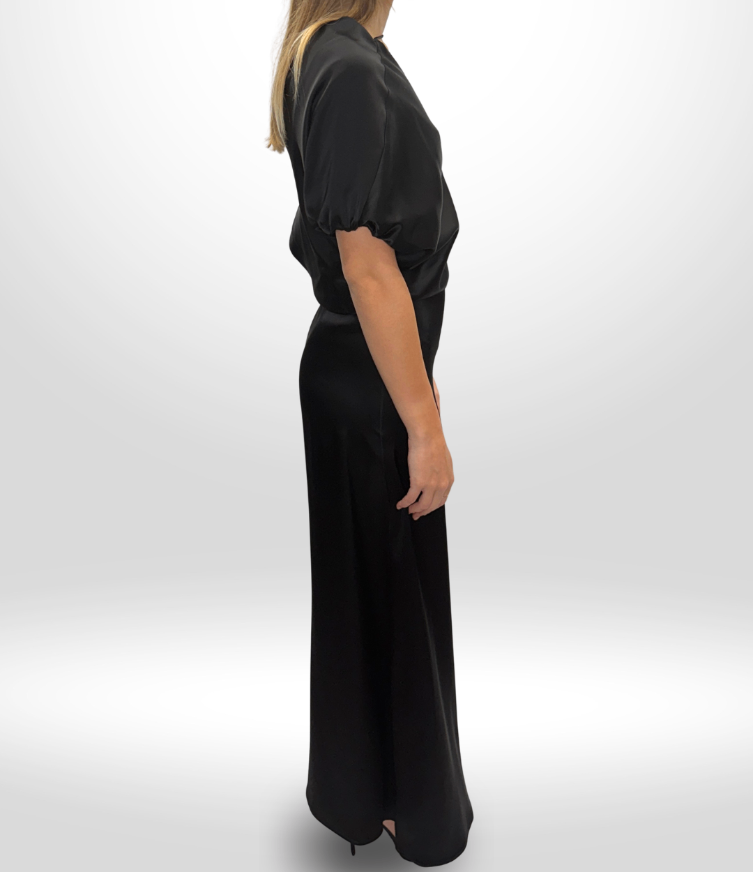 ESSE Black Midi One Shoulder Dress Sz 8
