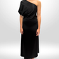 ESSE Black Midi One Shoulder Dress Sz 8