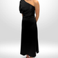 ESSE Black Midi One Shoulder Dress Sz 8
