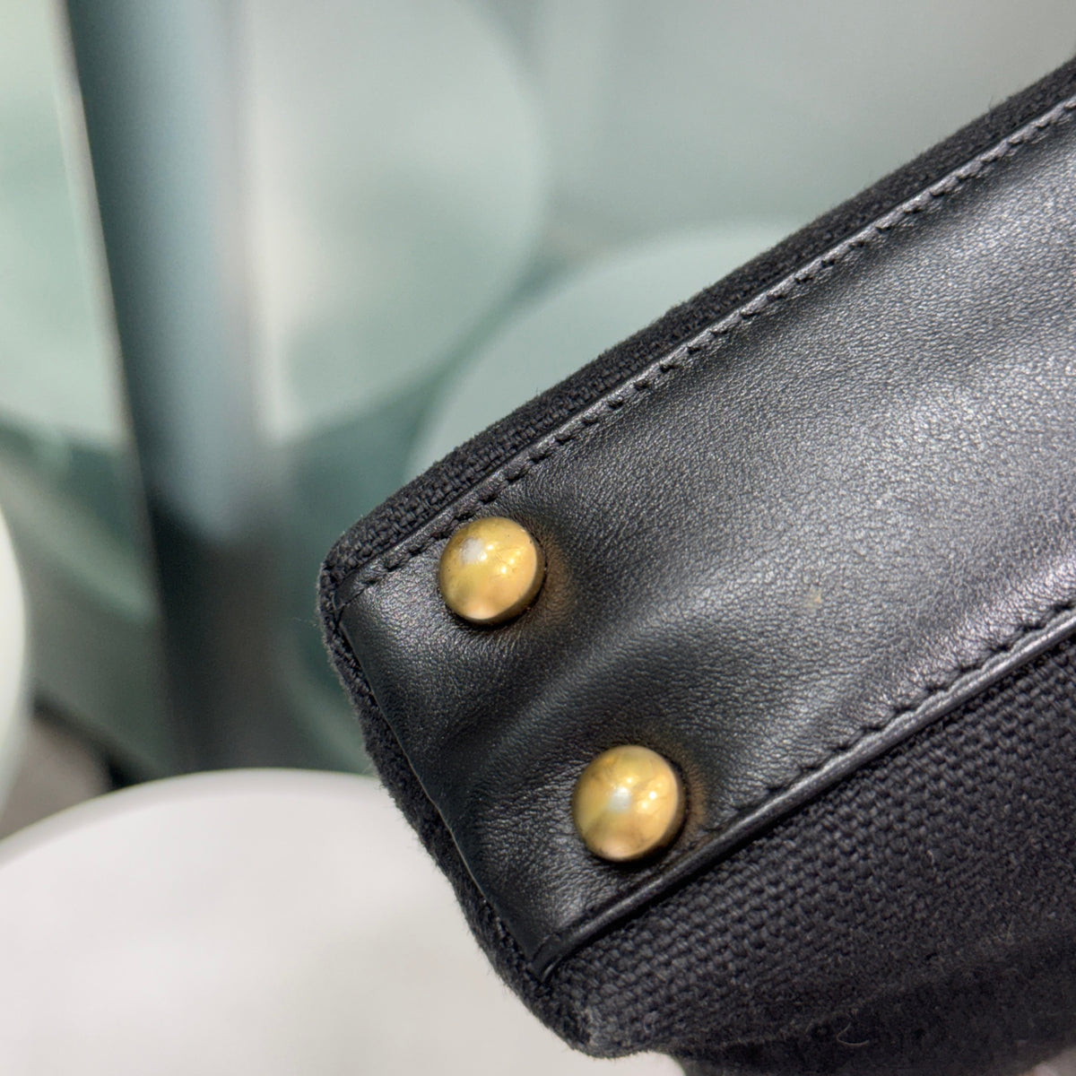 CHANEL Vintage Mini CC Canvas Tote -Black