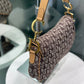 DIOR Vintage Brown Oblique Canvas Double Saddle Bag