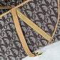 DIOR Vintage Brown Oblique Canvas Double Saddle Bag