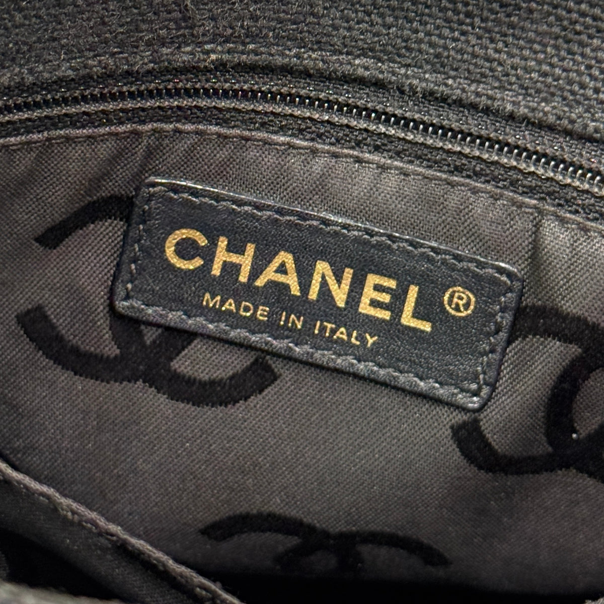 CHANEL Vintage Mini CC Canvas Tote -Black