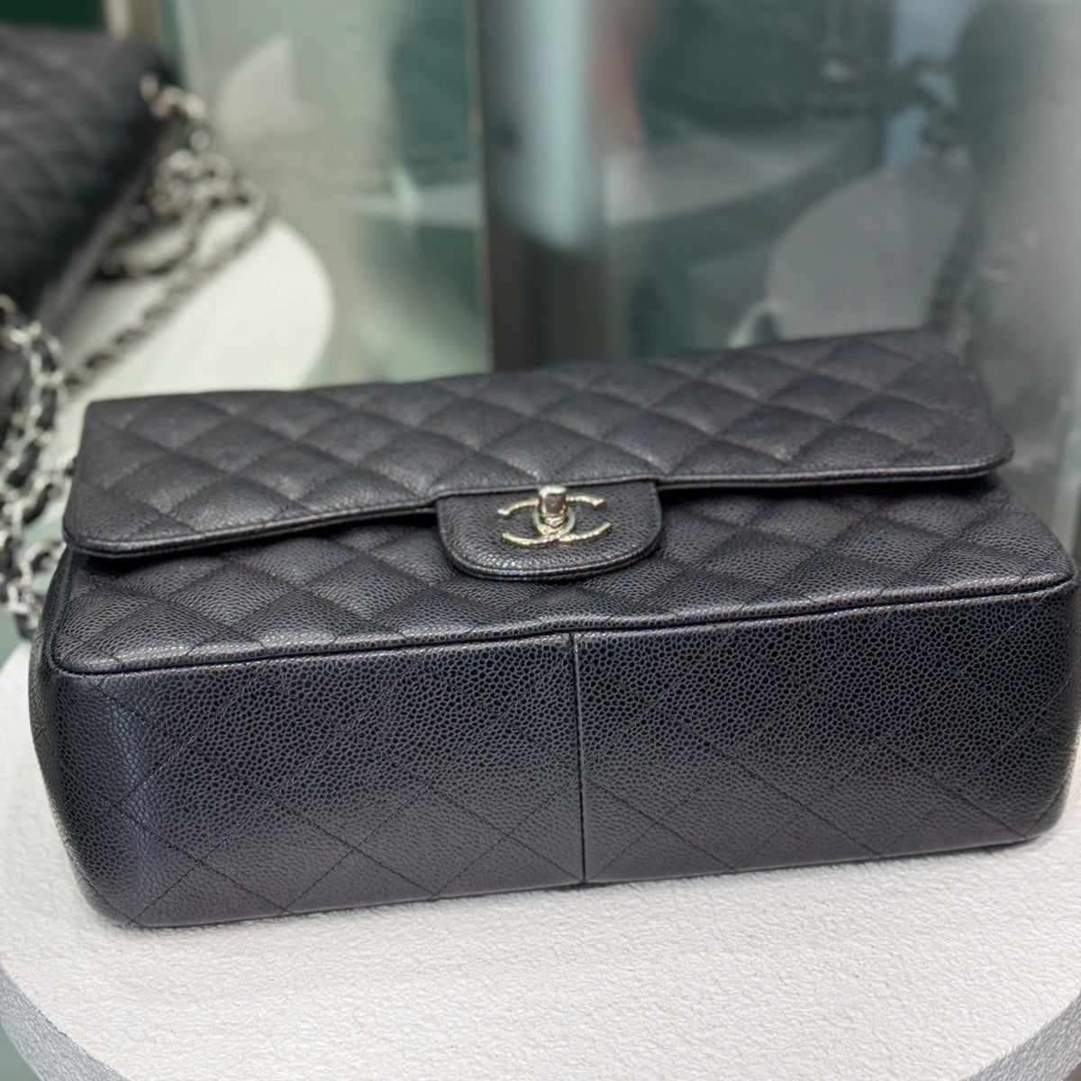 CHANEL Vintage Jumbo Caviar Silver Hardware 2009