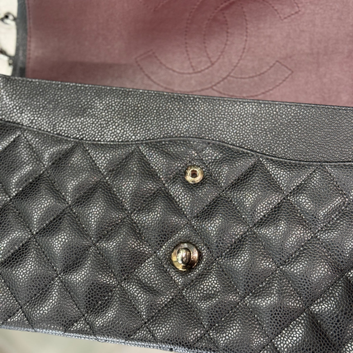 CHANEL Vintage Jumbo Caviar Silver Hardware 2009