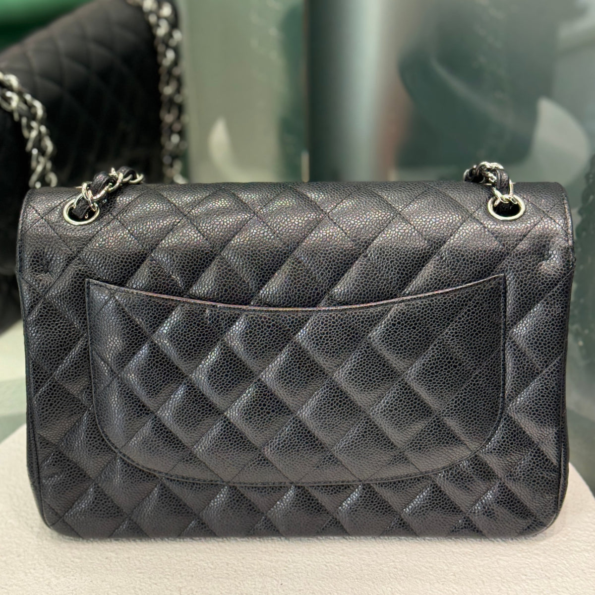 CHANEL Vintage Jumbo Caviar Silver Hardware 2009