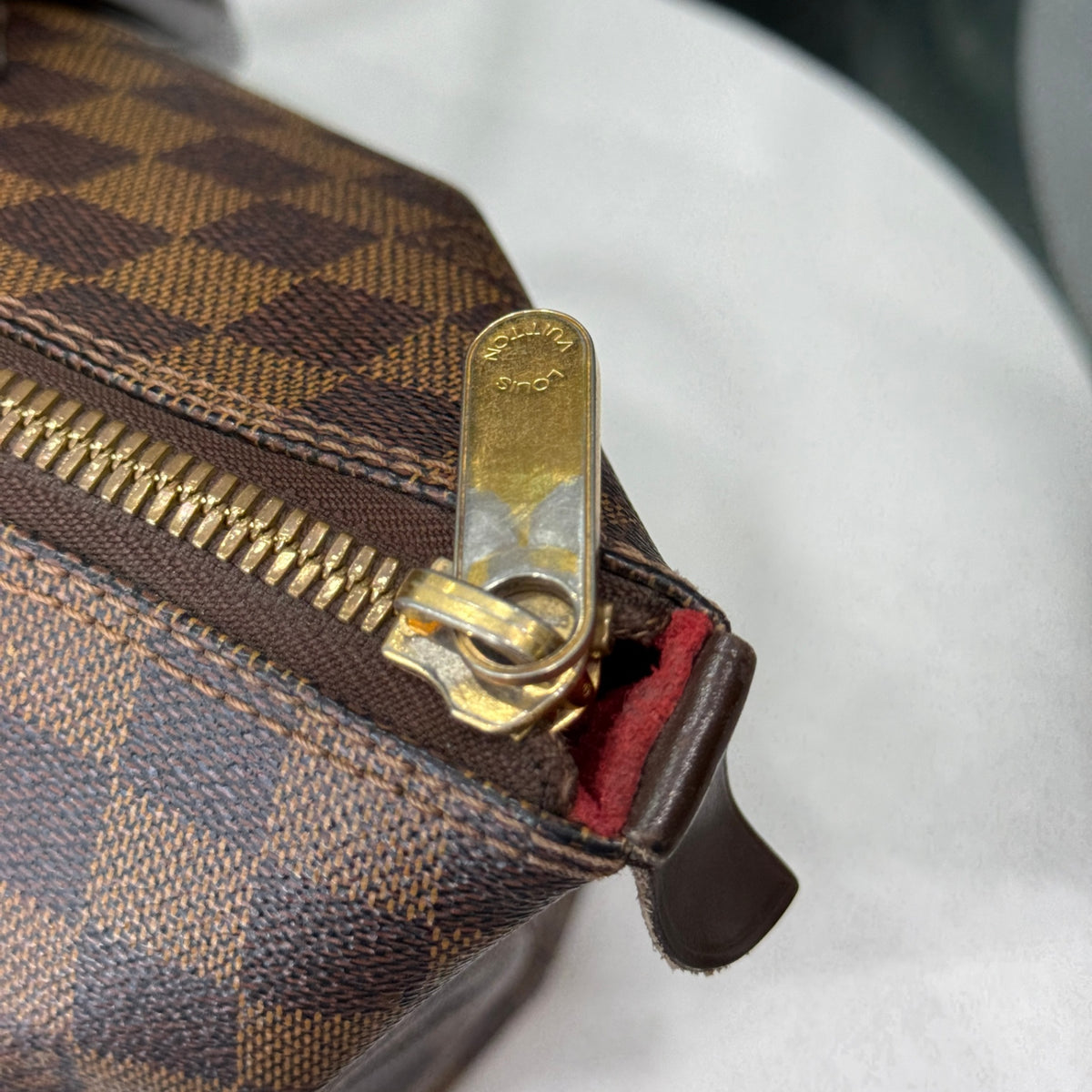 LOUIS VUITTON Damier Brown Checked Neverfull