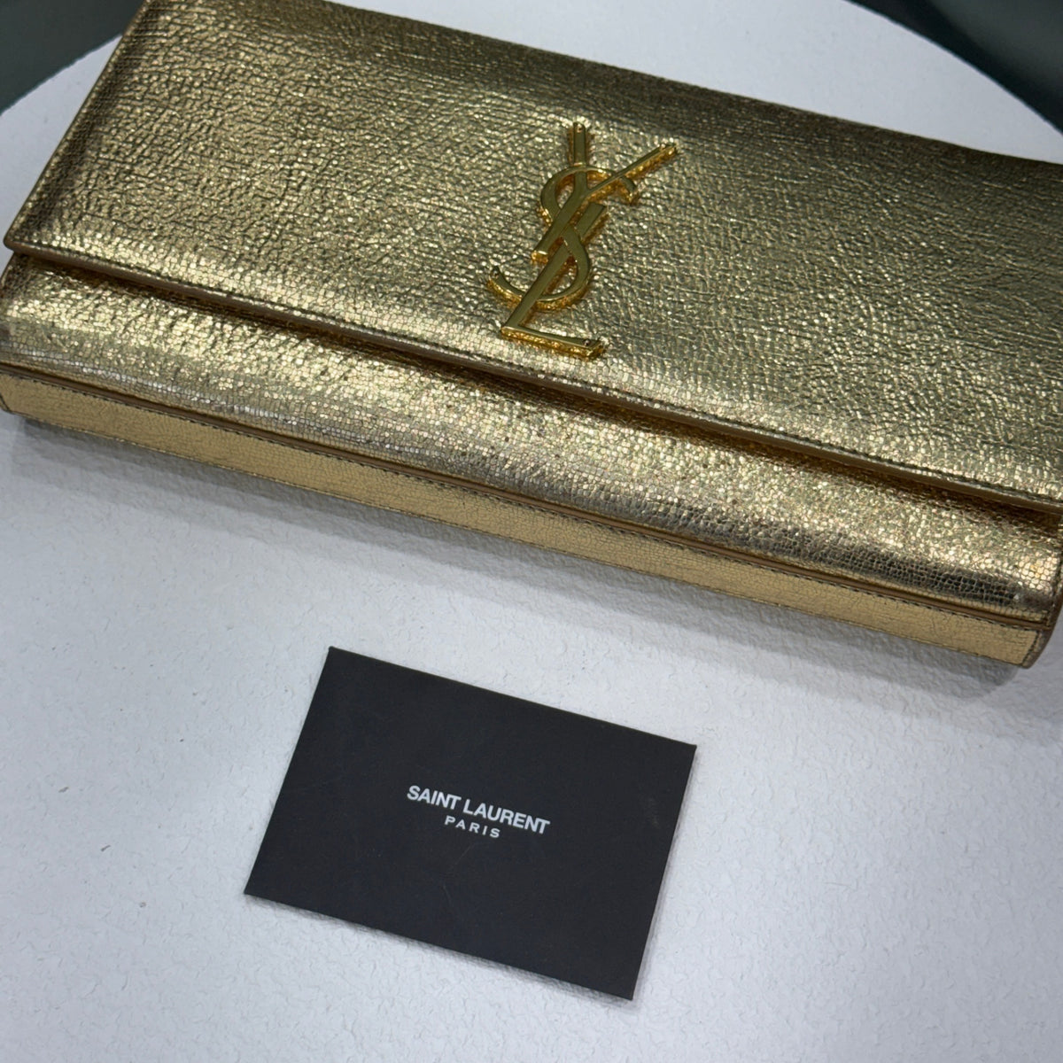 SAINT LAURENT Gold Clutch