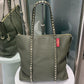 VALENTINO Olive Green Rockstud Tote