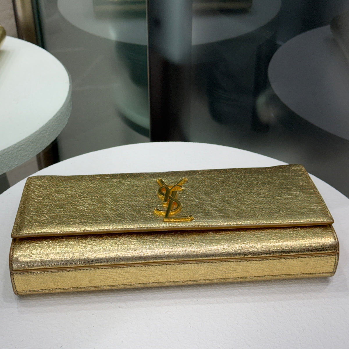 SAINT LAURENT Gold Clutch