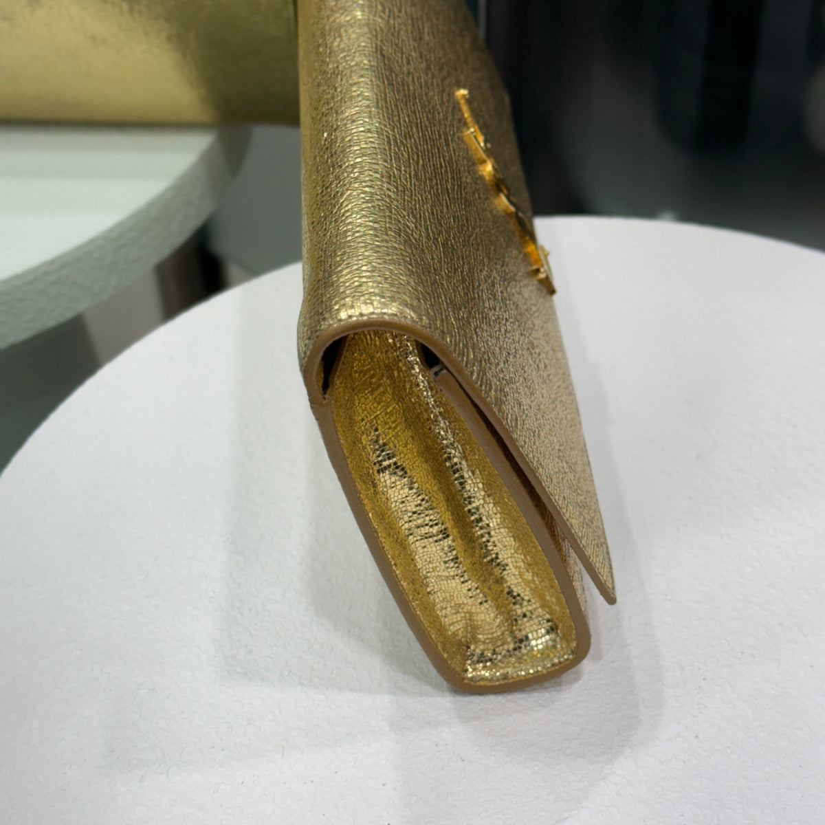 SAINT LAURENT Gold Clutch