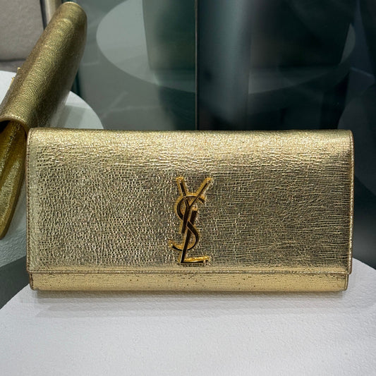 SAINT LAURENT Gold Clutch